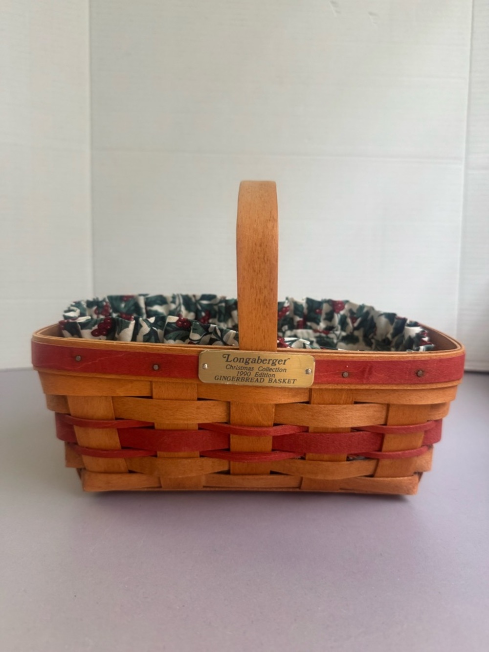 Longaberger 1990 Gingerbread Basket with Liner